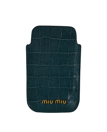 Miu Miu Croc Embossed Phone Case, front view